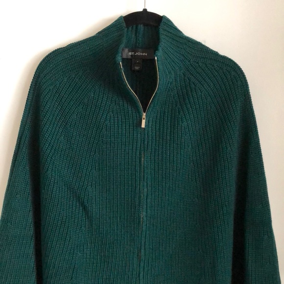 St. John Cape Zip Knit Emerald Green BRAND NEW NWT - Picture 2 of 5